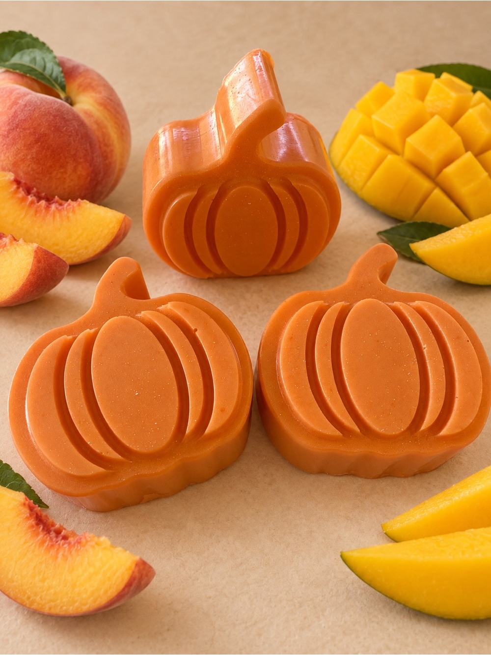 Set or 2 pumpkin soaps mango peach